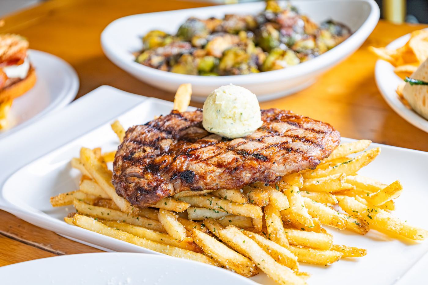 Steak frites with herb butter