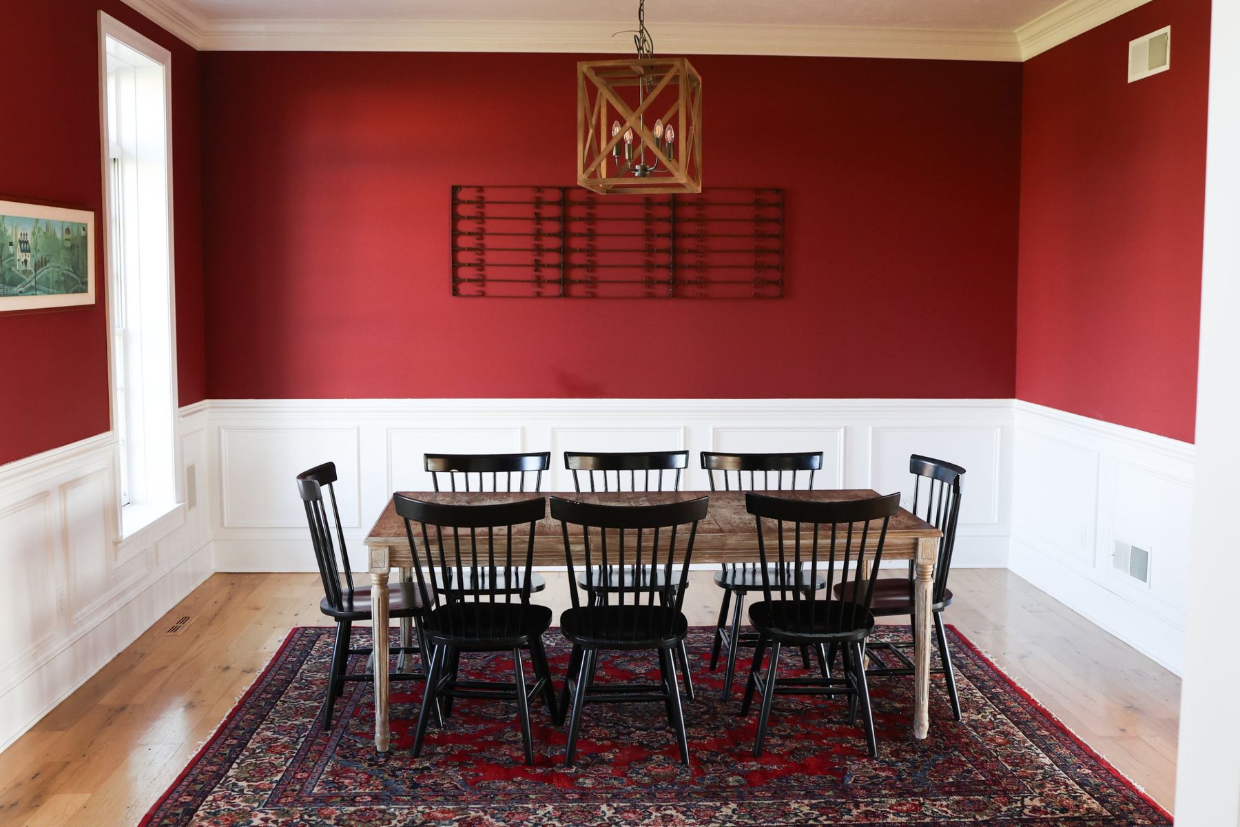 The formal dining room, seating eight